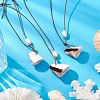 Mother's Day Jewellery Summer Beach Natural Cultured Freshwater Pearl & Natural Shell Pendant Necklaces NJEW-JN05100-03-2