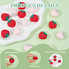 DICOSMETIC 16Pcs 2 Colors Strawberry Food Grade Eco-Friendly Silicone Focal Beads SIL-DC0001-46-4