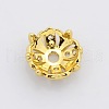 4-Petal Brass Micro Pave Cubic Zirconia Bead Caps ZIRC-P007-01G-NR-2