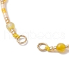 4mm Faceted Round Dyed Natural Agate Beads & Handmade Seed Beads Braided Bracelet Making AJEW-MZ00003-05-2