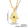 Chic Minimalist Brass Green Cubic Zirconia Hamsa Hand Pendant Dapped Chain Necklace for Women CX1024-1-1