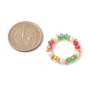 Glass & Imitated Pearl Acrylic Round Beads Stretch Bracelet RJEW-JR00682-3