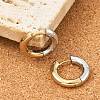 201 Stainless Steel Two Tone Hoop Earrings EJEW-Q002-01G-05-3