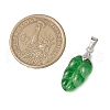 Leaf Gradient Color Baking Paint Glass Pendants PALLOY-JF03273-2