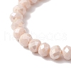 Glass Faceted Rondelle Beaded Stretch Bracelets for Women BJEW-MZ00065-03-4