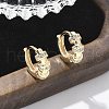 Brass Clear Cubic Zirconia Hoop Earrings EJEW-Q014-25G-1