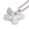 Butterfly Rack Plating Brass Pendant Necklaces NJEW-S423-01P-1