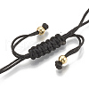 Brass Braided Bead Bracelets ZIRC-T006-22G-01-4