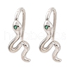 Snake Brass Micro Pave Cubic Zirconia Dangle Earrings EJEW-G425-04P-02-4