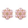 Glass Seed Beads Flower Stud Earrings EJEW-MZ00349-05-2