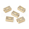 Brass Micro Pave Clear Cubic Zirconia Beads KK-E068-VB462-4