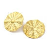 Ion Plating(IP) 304 Stainless Steel Textured Flat Round with Sun Stud Earrings EJEW-D281-25G-2