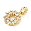 Rack Plating Brass Micro Pave Cubic Zirconia Pendants KK-H509-14G-2