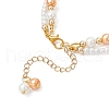 Glass Pearl Round Beaded Multi-strand Bracelets BJEW-JB11918-02-4