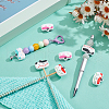  8Pcs 4 Colors Campervan Food Grade Silicone Beads SIL-NB0001-42-5