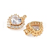 Brass Micro Pave Clear Cubic Zirconia Pendants KK-S531-27G-2