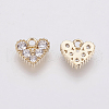 Brass Micro Pave Cubic Zirconia Charms X-ZIRC-F081-12G-2