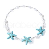 Synthetic Turquoise Beaded Bangles BJEW-JB11588-01-2