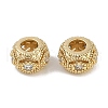 Brass Micro Pave Cubic Zirconia European Beads KK-I719-19G-1