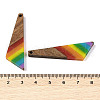 Pride Rainbow Theme Resin & Walnut Wood Pendants WOOD-K012-08B-3
