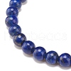 Natural Lapis Lazuli(Dyed & Heated) Round Beaded Stretch Bracelet BJEW-JB08368-6