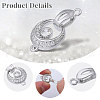 CHGCRAFT  6Pcs Brass Fold Over Clasp with Crystal Rhinestone KK-CA0002-69B-5