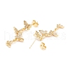 Cubic Zirconia Butterfly Dangle Stud Earrings EJEW-I263-03G-2