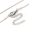 Non-Tarnish 304 Stainless Steel Round Snake Chain Necklaces for Women NJEW-G140-06A-P-3
