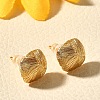 Brass Square Stud Earrings EJEW-Z083-04G-2