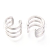 Anti-Tarnish Rhodium Plated 925 Sterling Silver Cuff Earrings EJEW-H124-12P-2