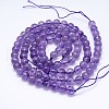 Round Natural Amethyst Bead Strands G-L446-05-2