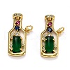 Brass Micro Pave Cubic Zirconia Pendants ZIRC-L100-045G-1