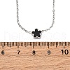304 Stainless Steel & Imitation Black Shell Flower Link Chain Necklaces NJEW-R026-25P-5