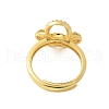 Flower Brass Micro Pave Cubic Zirconia Adjustable Ring Settings KK-K297-11G-3
