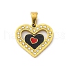 304 Stainless Steel Enamel Pendants STAS-S163-09A-G-1