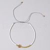 Simple European Style Glass Seed Bead & Cross Braided Bead Bracelets for Women MK8381-1-1