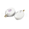 Natural Howlite & Cubic Zirconia Pendants G-Z076-01G-07-2