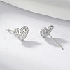 Delicate S925 Sterling Silver Heart Stud Earrings LU2165-1-4