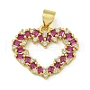 Rack Plating Brass Pave Cubic Zirconia Pendants KK-U029-09G-03-1