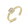 Brass Shell Cuff Rings for Women RJEW-C126-01G-4