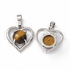 Natural Tiger Eye Pendants G-P484-04P-02-2