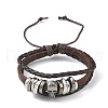 PU Leather & Waxed Cords Triple Layer Multi-strand Bracelets BJEW-G709-03A-1