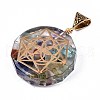Transparent Epoxy Resin Alchemy Pendants RESI-T049-09-2