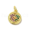 Real 18K Gold Plated Brass Pave Cubic Zirconia Pendants KK-M283-08A-02-1