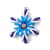 Handmade Polymer Clay and Snowflake Lampwork and Glass Round Pendants PALLOY-MZ00639-05-1