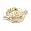 Rack Plating Brass Micro Pave Clear Cubic Zirconia Religion Virgin Mary Connector Charms KK-L224-094G-07-2