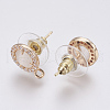 Faceted Glass Stud Earring Findings X-GLAA-F084-B08-2