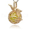 Golden Tone Brass Cage Pendants KK-J213-12G-3