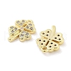Brass Micro Pave Clear Cubic Zirconia Pendants ZIRC-P120-16G-2