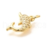 Brass Micro Pave Clear Cubic Zirconia Pendants KK-Q040-03C-G-2
